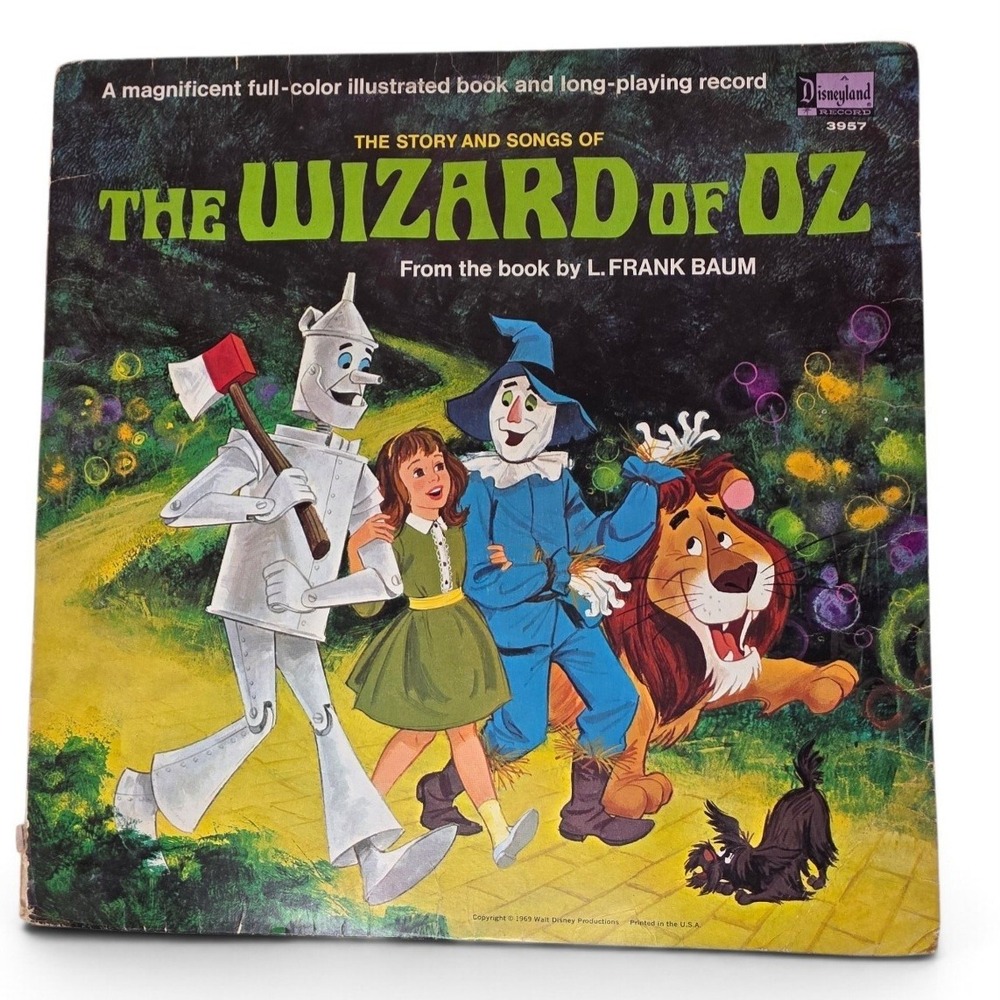 Vintage 1969 Disneyland Record Wizard of Oz Storybook Kids LP 3957 Untested